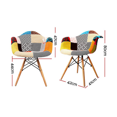 Artiss Set of 2 Fabric Dining Chairs