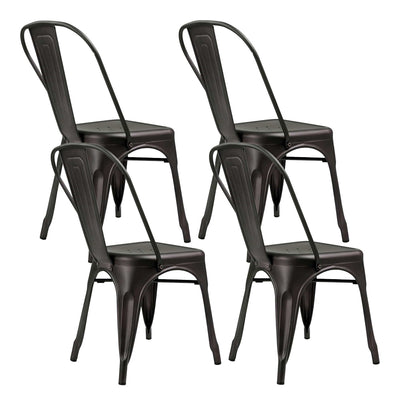 Artiss Set of 4 Metal Bar Stools - Gunmetal