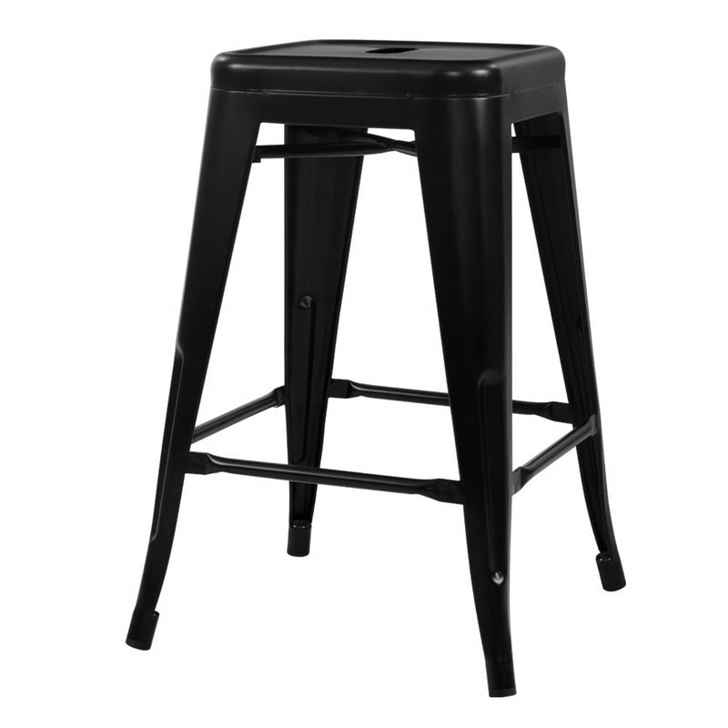 Artiss Set of 4 Metal Backless Bar Stools - Black