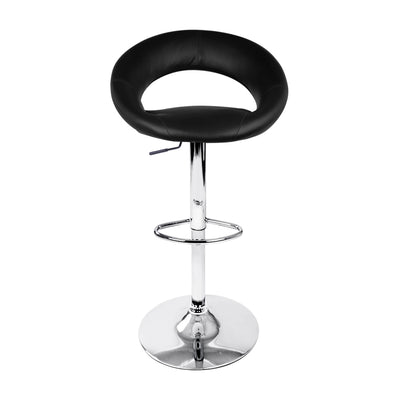 Artiss Set of 2 PU Leather Gas Lift Bar Stools - Chrome and Black