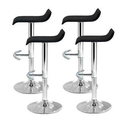 Artiss 4x Bar Stools Adjustable Gas Lift Chairs Black