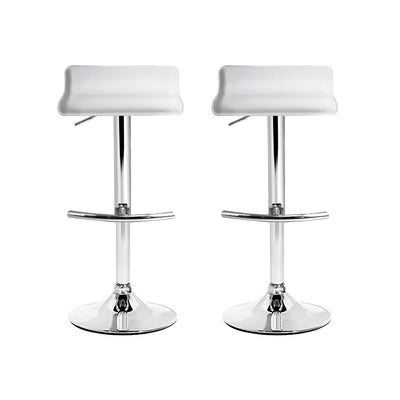 Artiss 2x Bar Stools Adjustable Gas Lift Chairs White