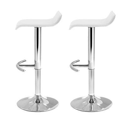 Artiss 2x Bar Stools Adjustable Gas Lift Chairs White