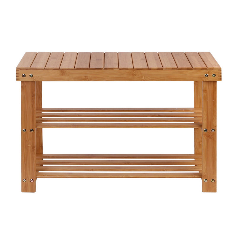 Artiss Shoe Rack Shoe Bench 10 Pairs Bamboo