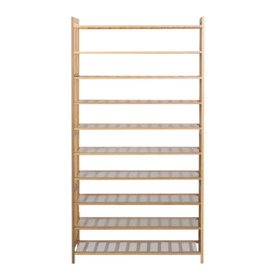 Artiss Shoe Rack Cabinet Bamboo 10-tier 50 Pairs