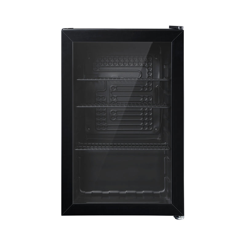 Devanti 70L Bar Fridge Glass Door w/Light Black