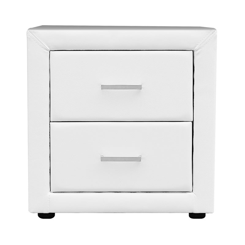 Artiss PVC Leather Bedside Table - White