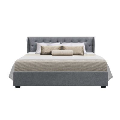 Artiss Bed Frame King Size Gas Lift Grey ISSA