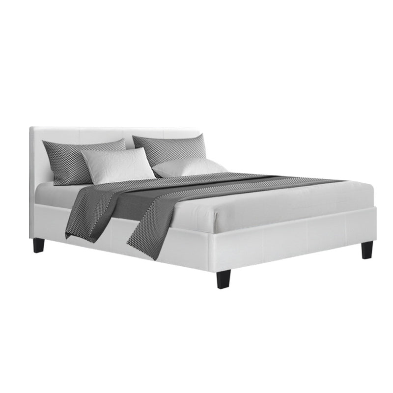 Artiss Neo Bed Frame PU Leather - White Double