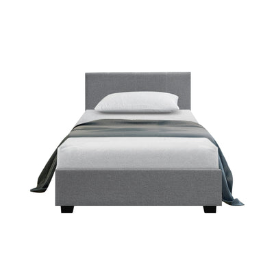 Artiss Bed Frame King Single Size Gas Lift Grey NINO