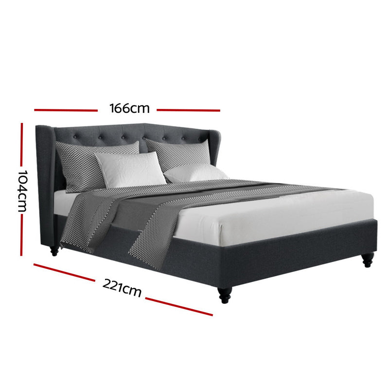 Artiss Bed Frame Queen Size Charcoal PIER