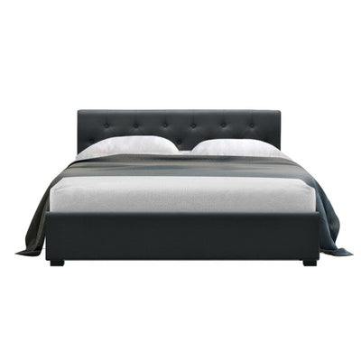 Artiss Bed Frame Double Size Gas Lift Charcoal VILA