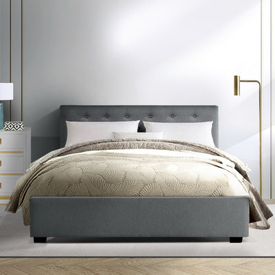 Artiss Bed Frame Double Size Gas Lift Grey VILA