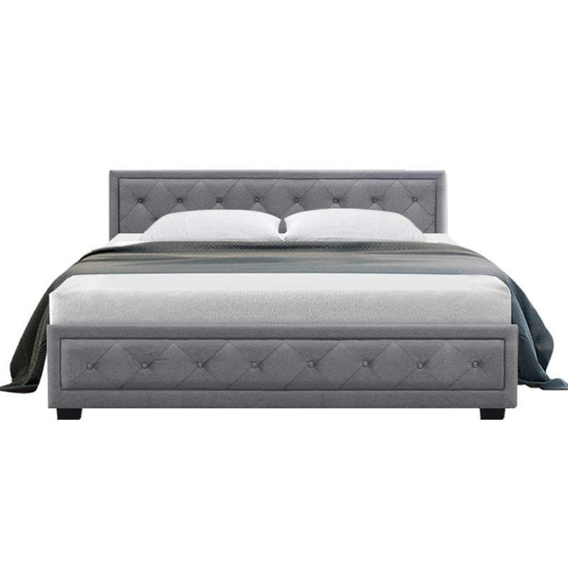 Artiss Bed Frame King Size Gas Lift Grey TIYO