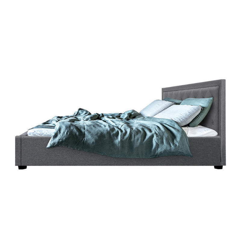 Artiss Bed Frame King Size Gas Lift Grey TIYO