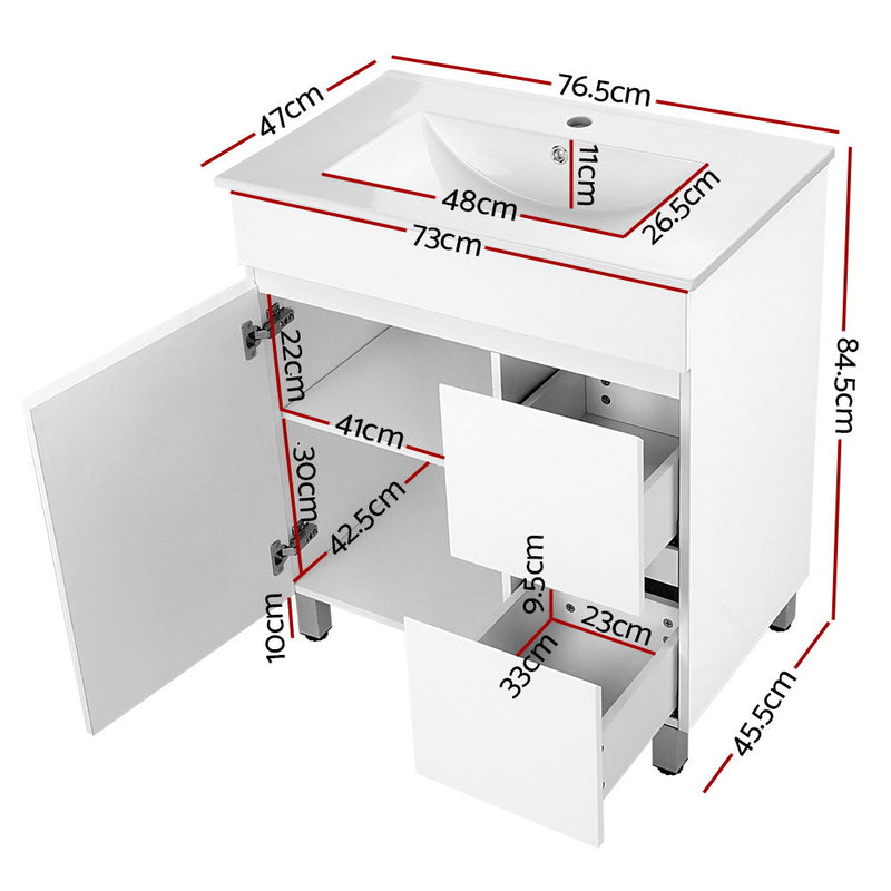 Cefito Vanity Unit 765mm Freestanding Basin Cabinet