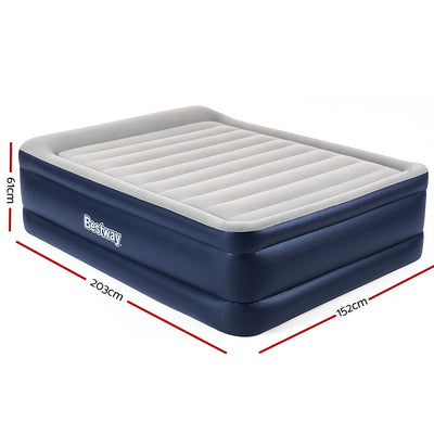 Bestway Air Mattress Queen Inflatable Bed 61cm Airbed Blue