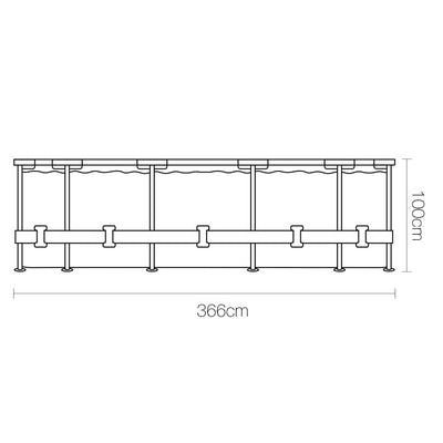 Bestway Swimming Pool 366x100cm Steel Frame Round Above Ground Pools w/ Filter Pump 9150L