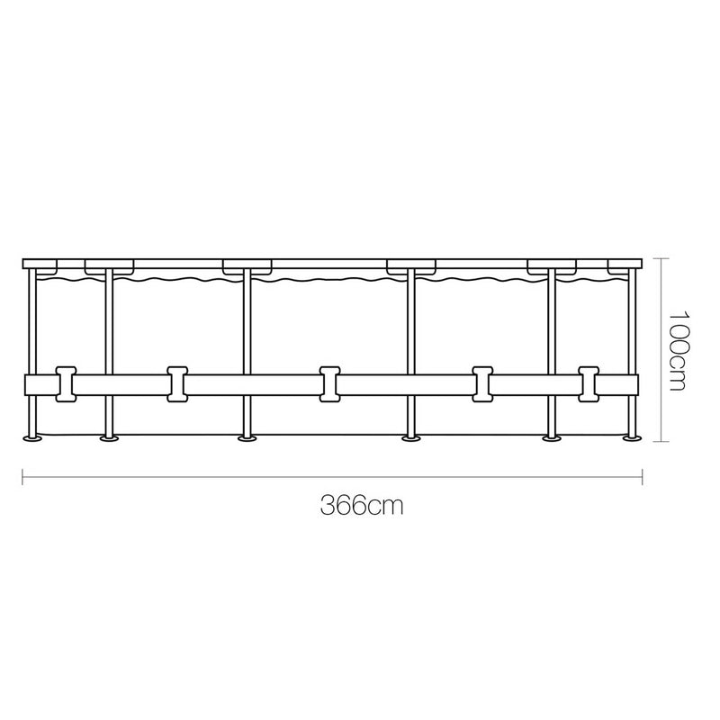 Bestway Swimming Pool 366x100cm Steel Frame Round Above Ground Pools w/ Filter Pump 9150L