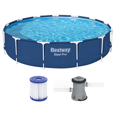 Bestway Swimming Pool Above Ground Filter Pump Steel Pro_†¢ Frame Pools 3.69M