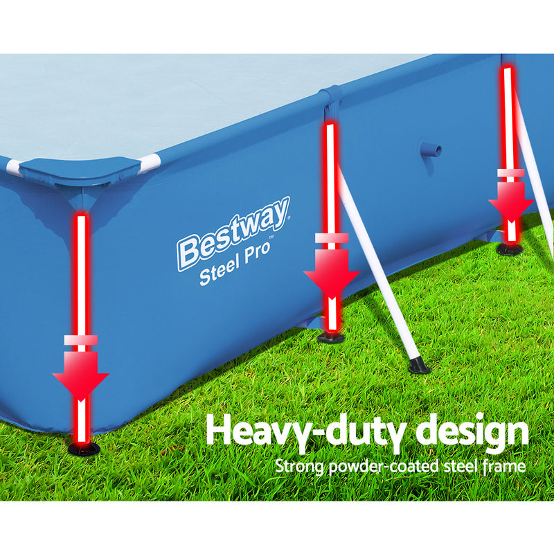 Bestway Swimming Pool 300x201x66cm Steel Frame Above Ground Pools 3300L