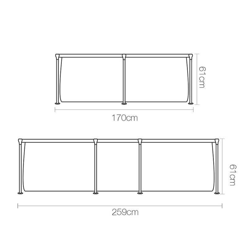 Bestway Swimming Pool 259x170x61cm Steel Frame Above Ground Pools 2300L