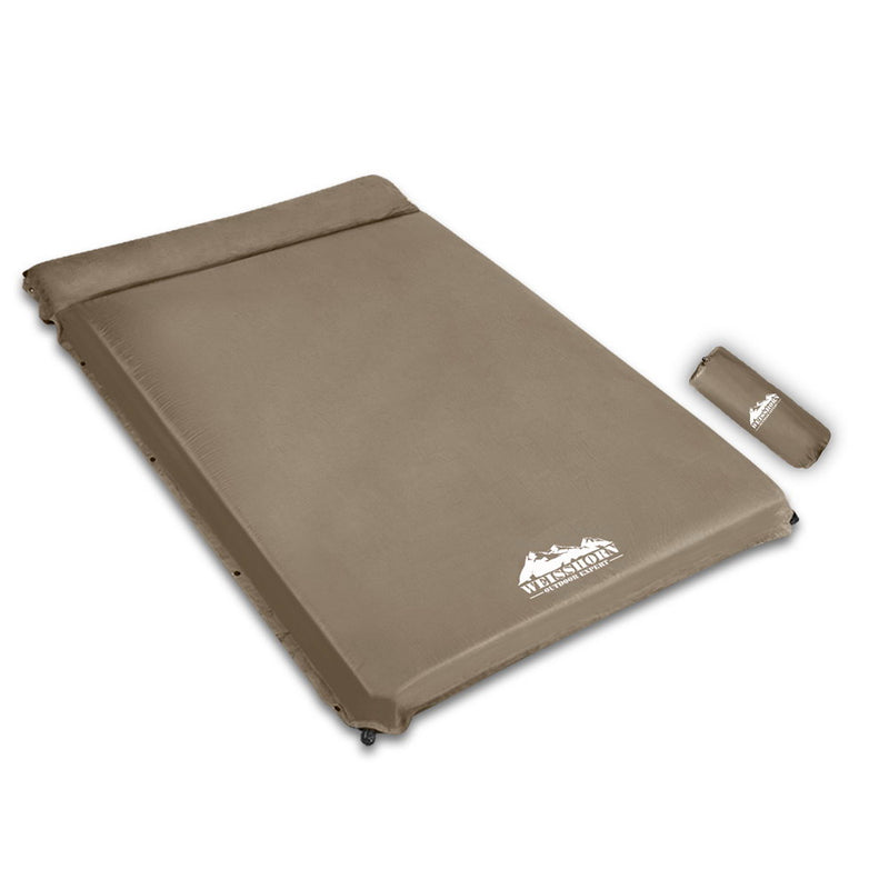 Weisshorn Double Size Self Inflating Mattress Mat 10CM Thick   Coffee