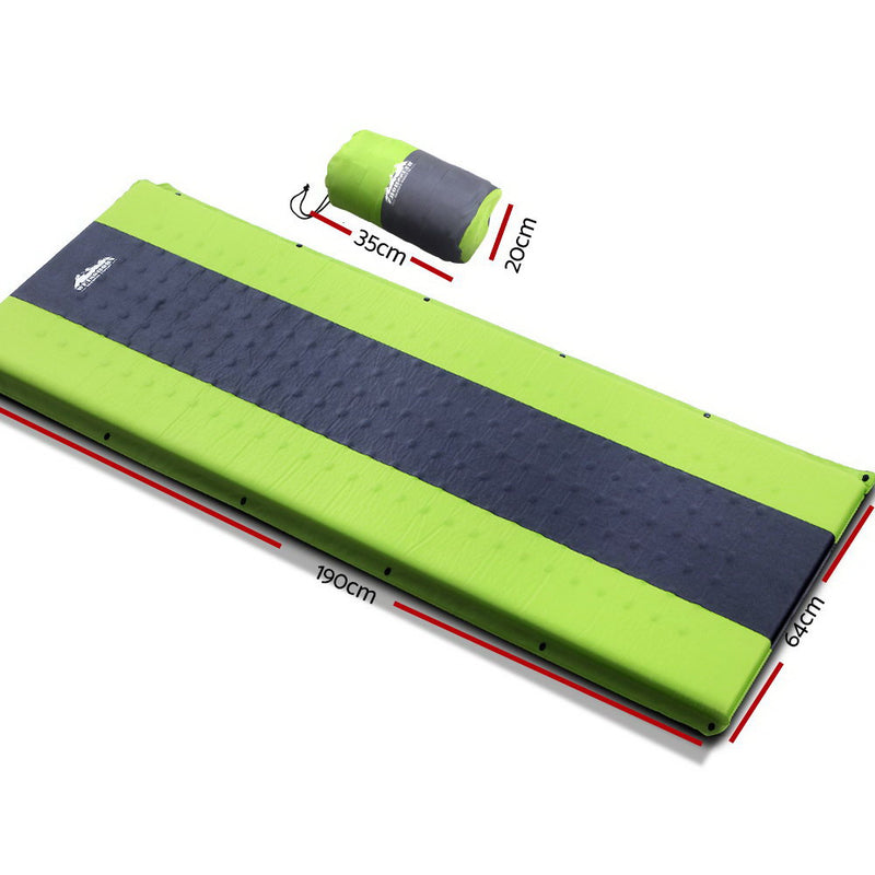 Weisshorn Self Inflating Mattress Camping Sleeping Mat Air Bed Pad Single Green