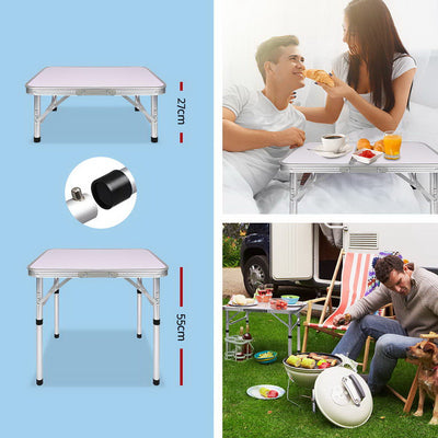 Weisshorn Folding Camping Table 60CM Adjustable Portable Outdoor Picnic Desk