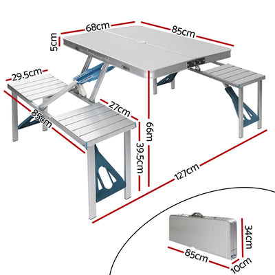 Portable Folding Camping Table and Chair Set 85cm