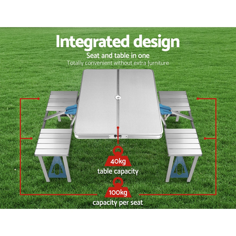 Portable Folding Camping Table and Chair Set 85cm