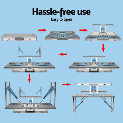 Portable Folding Camping Table and Chair Set 85cm