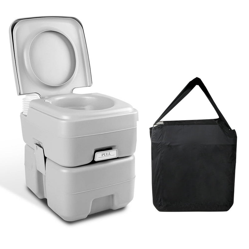 Weisshorn 20L Portable Outdoor Camping Toilet with Carry Bag- Grey