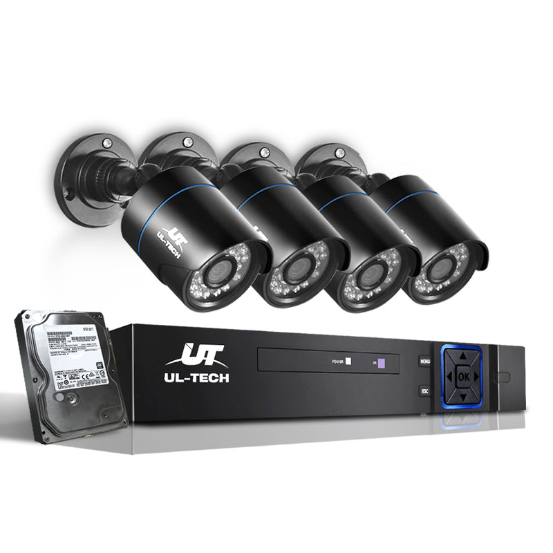 UL-Tech CCTV Security System 2TB 4CH DVR 1080P 4 Camera Sets