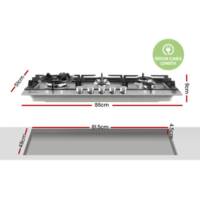 Comfee Gas Cooktop Stainless Steel 5 Burner Kitchen Gas Stove Cook Top NG LPG