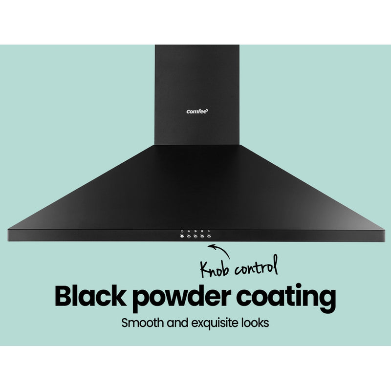 Comfee Rangehood 900mm Range Hood Home Kitchen Wall Mount Canopy 90cm Black