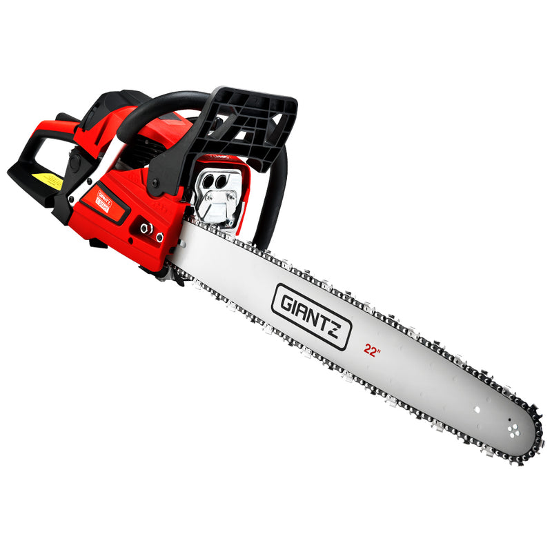 Giantz Chainsaw 58cc Petrol Commercial Pruning Chain Saw E-Start 22&