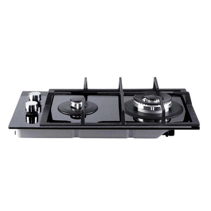 Devanti Gas Cooktop 30cm 2 Burner Black