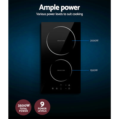 Devanti Induction Cooktop 30cm Ceramic Glass