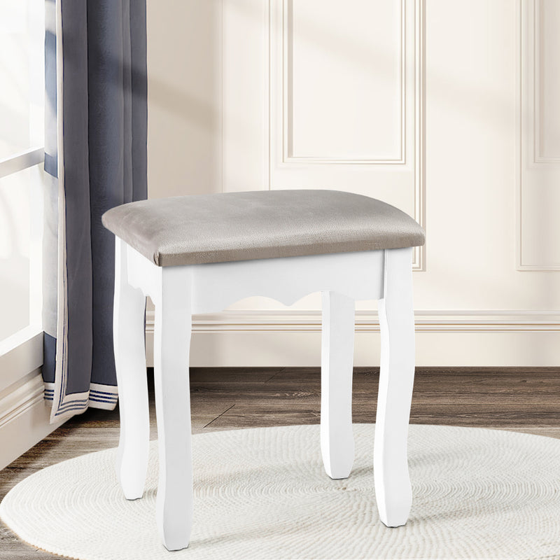 Artiss Dressing Table Stool Velvet Grey