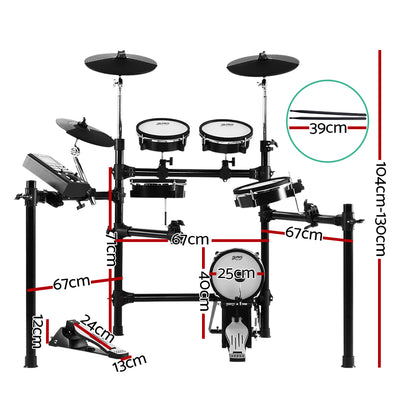 8 Piece Electric Electronic Drum Kit Mesh Drums Set Pad Tom Midi For Kids Adults