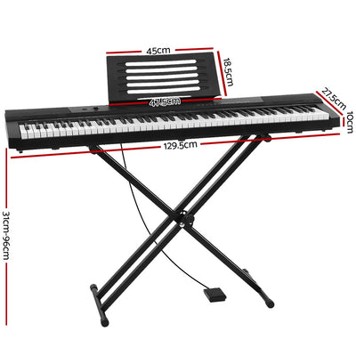 Alpha 88 Keys Electronic Piano Keyboard Digital Electric w/ Stand Sustain Pedal