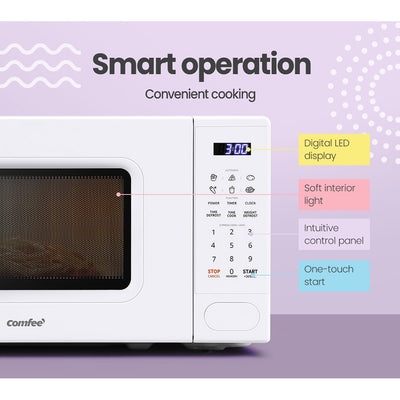 Comfee 20L Microwave Oven 700W Countertop Kitchen Cooker White