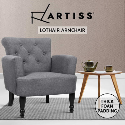 Artiss French Lorraine Chair Retro Wing - Grey