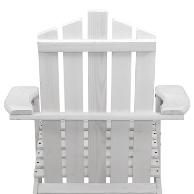 Gardeon Adirondack Outdoor Chairs Wooden Beach Chair Patio Furniture Garden White