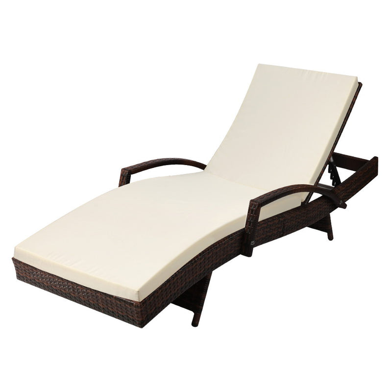 Gardeon Outdoor Sun Lounge - Brown