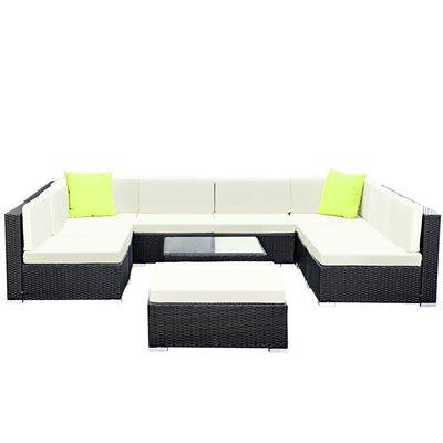 Gardeon 10-Piece Outdoor Sofa Set Wicker Couch Lounge Setting Cover