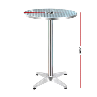 Gardeon Outdoor Bar Table Aluminium Dining Table Round 70CM