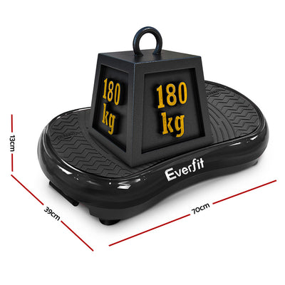 Everfit Vibration Machine Platform Vibrator Resistance Rope Home Fitness Black