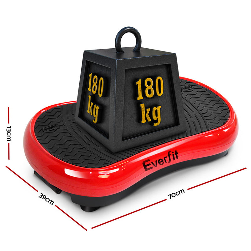 Everfit Vibration Machine Platform Vibrator Resistance Rope Home Fitness Red